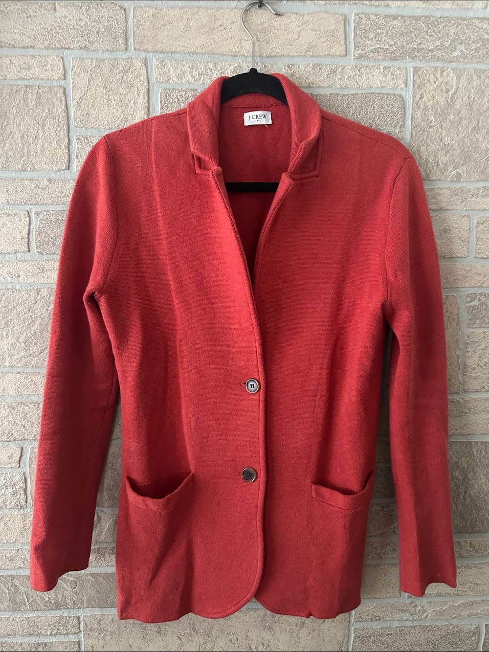 J. Crew Factory Sweater Blazer Heather Brick Burnt Orange size S